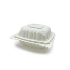 square hinged compostable container